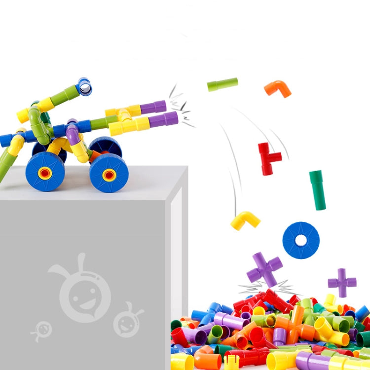 Children Educational Plastic Pipe Building Blocks Assembled Toy 72 PCS / Set, Plastic Pipe Building Blocks