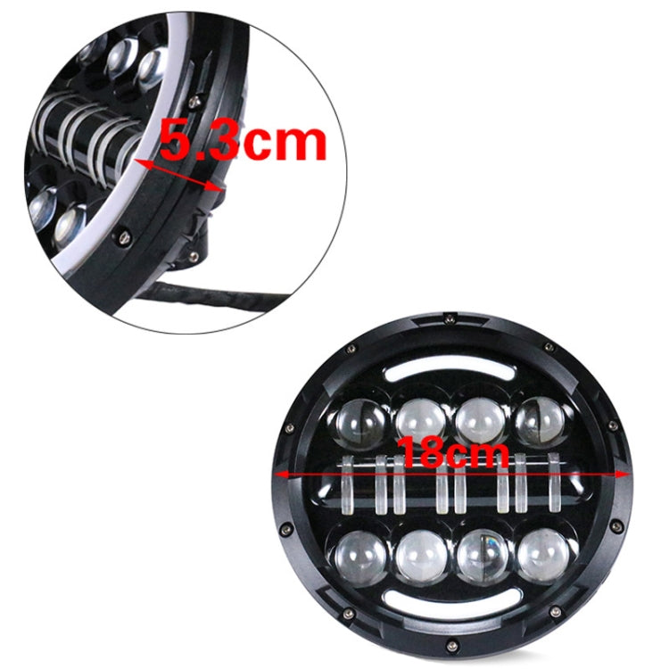 7 Inch Motorcycle Retro Modified Headlights Day Trip LED Far Near Beam Lights  For Wrangler / Harley, Day Trip LED Far Near Beam Lights
