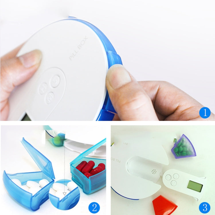 TF217 Portable Timing Reminder Dustproof Plastic Pill Box Pill Storage Box