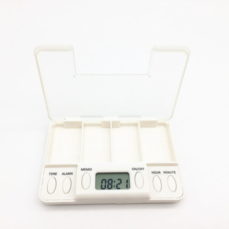 TF200 4-Cell Smart Timed Reminder Portable Plastic Pill Box Pill Storage Box