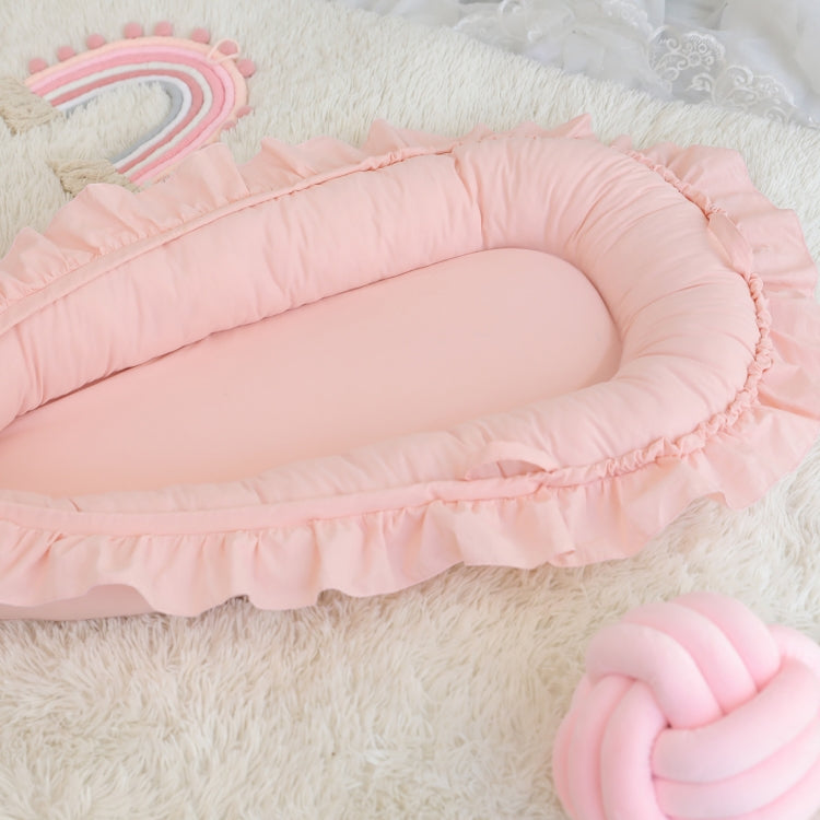 Lace Cotton Baby Uterus Bionic Bed Portable Newborn Bed Mat, Pink, Beige, Gray, Blue-green