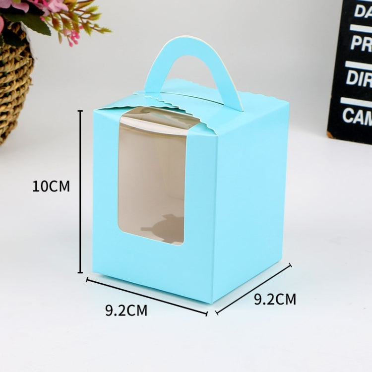 30 PCS Transparent Window 1 Piece Cardboard Portable Cup Cake Box Mousse Pastry Box, White, Gold, Marble, Cowhide Color, Blue, Black, Pink, Green, Red