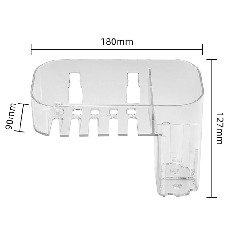 Magic Sticker Plastic Toiletry Makeup Storage Box Transparent Home Creative Organizing Box,Specification:, Shallow Style, Deep Style