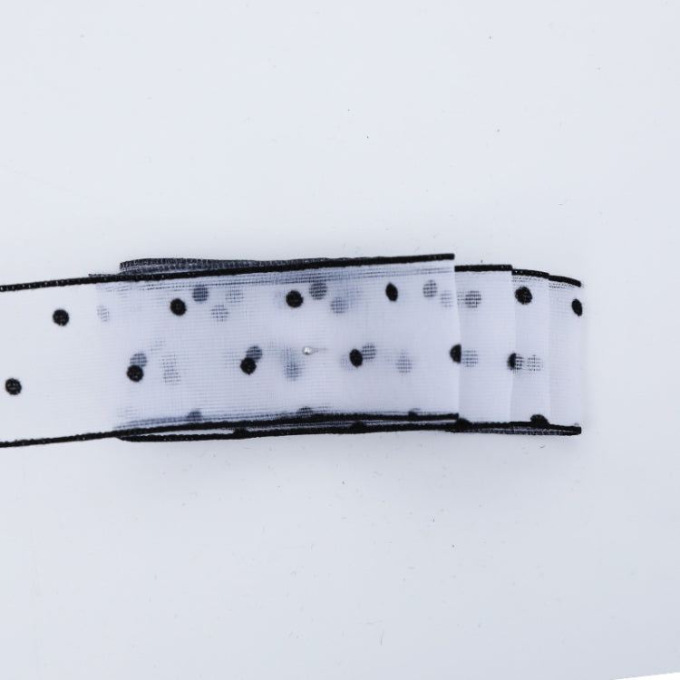 Transparent Snow Dots Yarn Ribbon Gift Box Packaging Material, 2.5cm, 4cm
