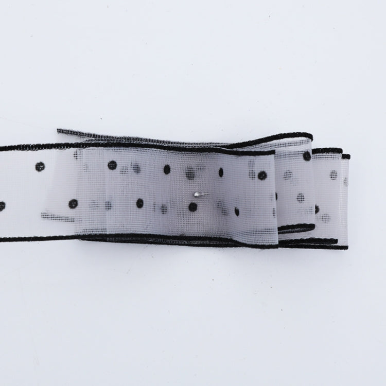 Transparent Snow Dots Yarn Ribbon Gift Box Packaging Material, 2.5cm, 4cm