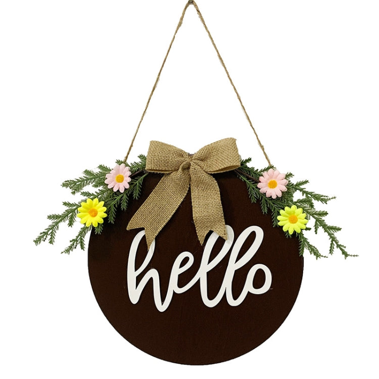Home Decorations Easter Wreath Shooting Props Wreath Door Hanging, Brown Hello, Whiteboard Black Letter Welcome Sign, Dark Blue Welcome Wooden Sign, Dark Blue Easter Rabbit
