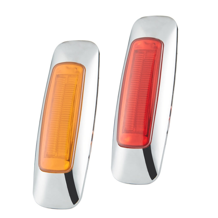 2 PCS 12/24V 2000-4000K 8 LEDs Explosion Lightning Plating Edge Light Side Tail Light, Red, Yellow