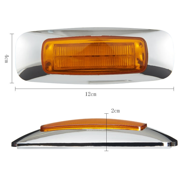 2 PCS 12/24V 2000-4000K 8 LEDs Explosion Lightning Plating Edge Light Side Tail Light, Red, Yellow