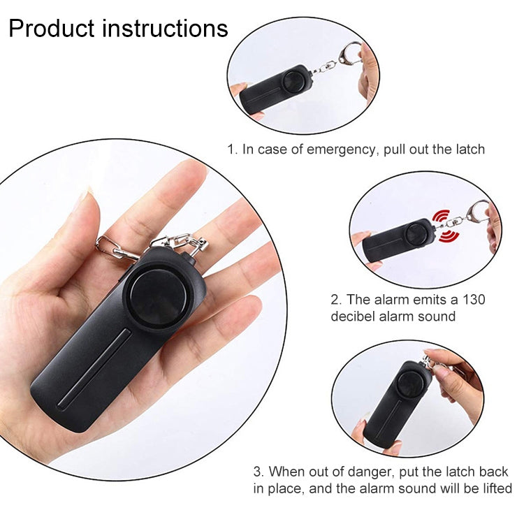 AF-9400 130dB Personal Alarm Pull Ring Women Self-Defense Keychain Alarm (Purple)