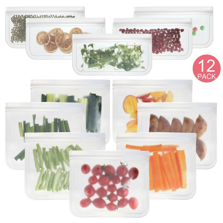 Translucent Frosted PEVA Food Preservation Bag Refrigerator Food Storage Bag Self-Sealing Food Bag, 5 PCS / Set(NO.1x5), 5 PCS / Set(NO.2x5), 6 PCS / Set(NO.1x4+NO.2x2), 10 PCS / Set(NO.1x6+NO.2x4), 12 PCS / Set(NO.1x7+NO.2x5)