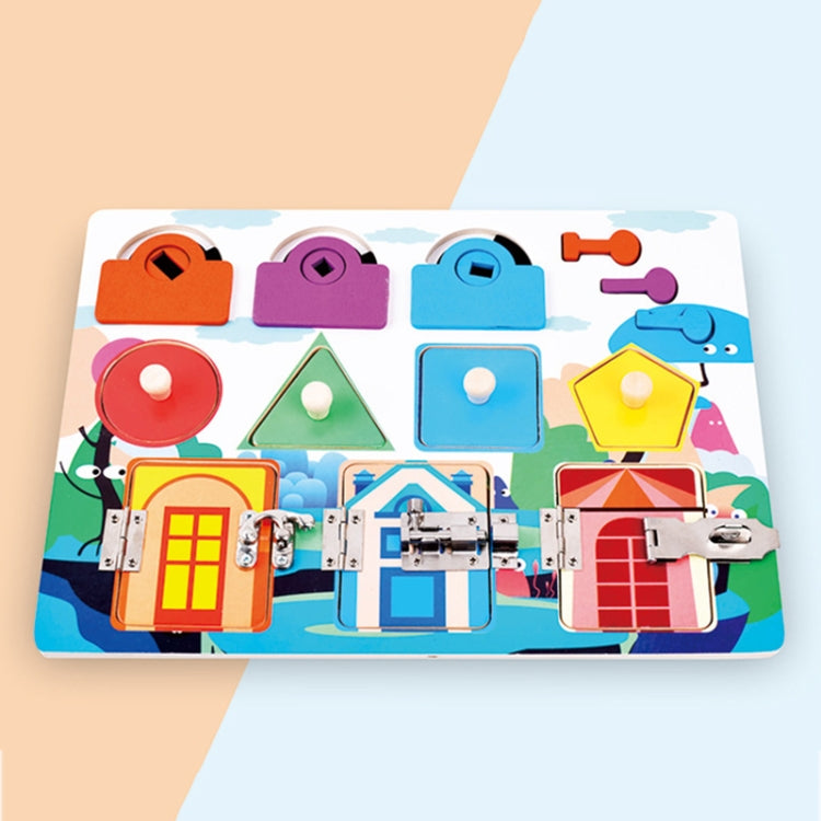 Children Montessori Busy Board Puzzle Unlocking Toy Early Education Toy, Style:, Fun Life Green, Music, Animal, Fishing