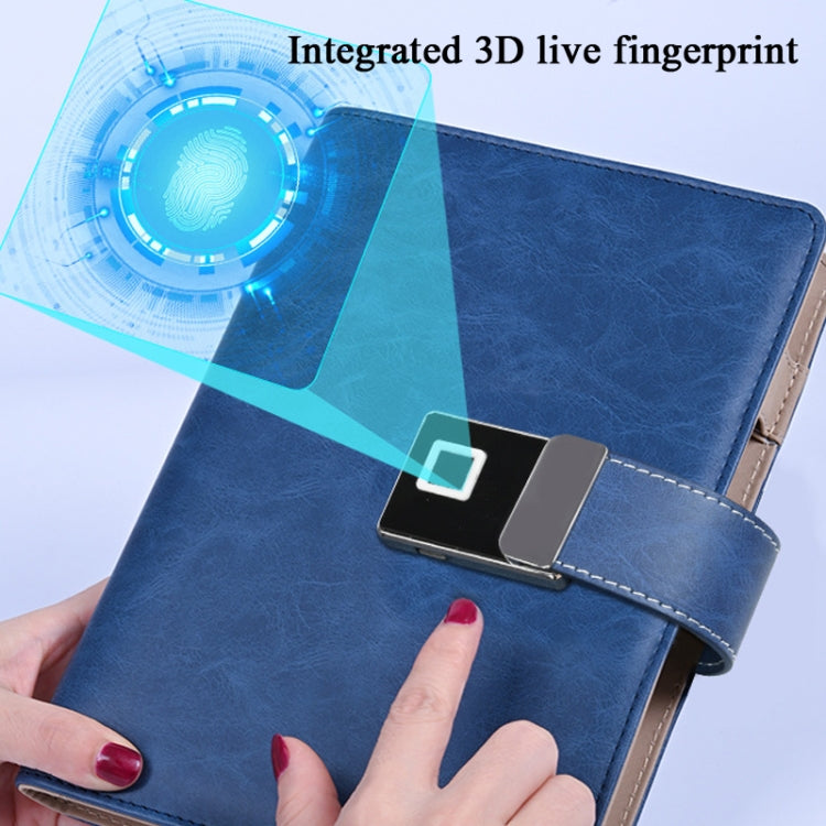 A5 Multi-Function Fingerprint Unlocking Notebook Can Record 10 Fingerprints, Fingerprint Lock + 16G U Disk, Only With Fingerprint Lock