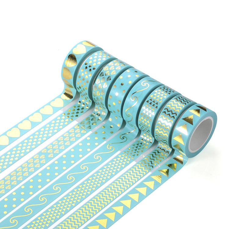 8 Rolls / Set Simple Basic Material Stamping Paper Tape Hand Ledger Decoration Sticker, 8 Rolls / Set