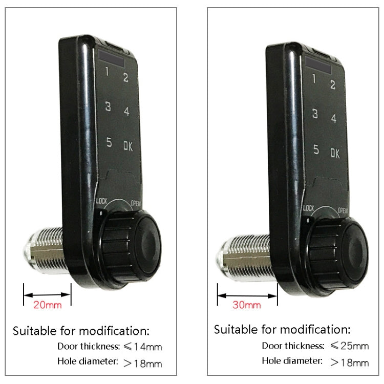 Open Hole Steel Cabinet File Cabinet Electronic Lock  Drawer Mailbox Gym Cabinet Door Password Lock, 20mm, 30mm