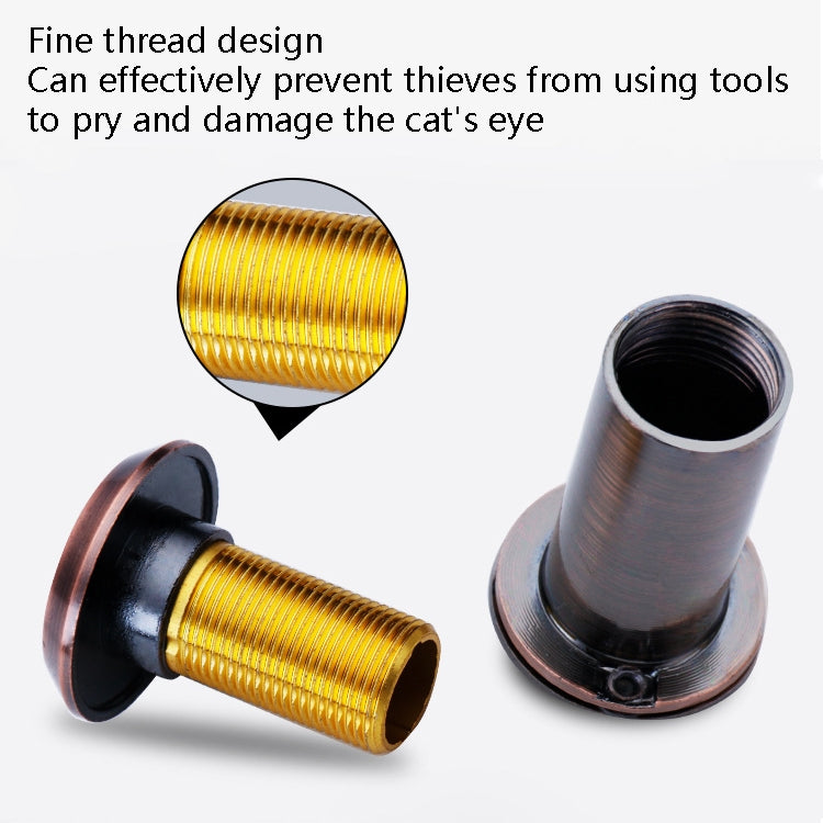 2 PCS Security Door Cat Eye HD Glass Lens 200 Degrees Wide-Angle Anti-Tiny Hotel Door Eye, Specification: 16mm Silver