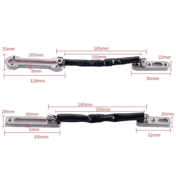 Thickened Anti-Theft Chain Stainless Steel Door Bolts Hotel Room Door Chain Buckle, Specification: Large (Black), Large (Silver), Large (Gold), Large (Red Bronze), Large (Green Bronze), Medium (Stainless Steel Color), Large (Black)