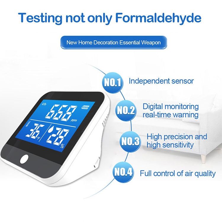 DM306C CO2 Concentration Detector Carbon Dioxide Detection Analyzer Multifunctional Air Quality Monitor