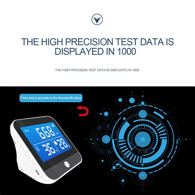 DM306C CO2 Concentration Detector Carbon Dioxide Detection Analyzer Multifunctional Air Quality Monitor