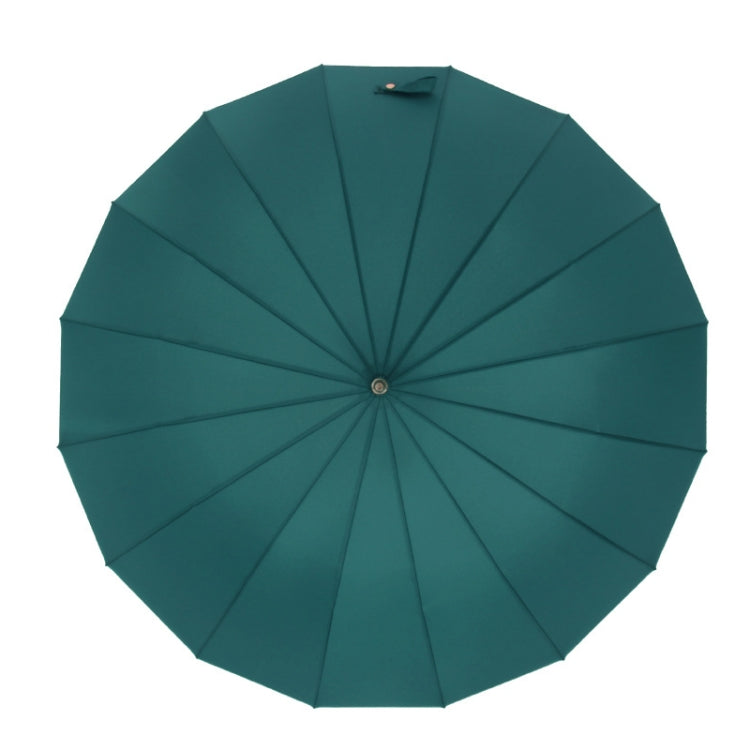 16 Bone Plain Straight Umbrella Small Fresh Long Handle Umbrella, High Indigo, Grapefruit Pink, Matcha Green, Orange, Apricot, Dark Blue, Mint Green, Charm Blue, Ginger, Red Wine, Violet, Classic Black, Vanilla Green, Wood Handle High Indigo           ...