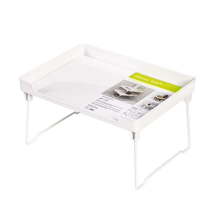 Kitchen Desktop Wardrobe Foldable Cabinet Storage Rack, White, Transparent