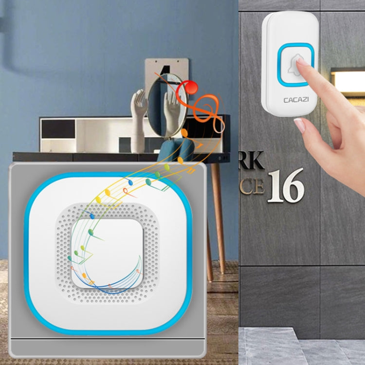 CACAZI V028F 1 For 3 Wireless Music Doorbell without Battery, Plug:US Plug(White)