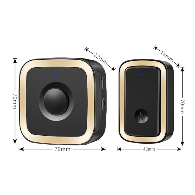 CACAZI A58 1 For 1 Smart Wireless Doorbell without Battery, Plug:UK Plug(Gold)