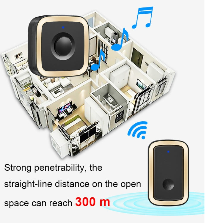 CACAZI A58 1 For 1 Smart Wireless Doorbell without Battery, Plug:UK Plug(Silver)