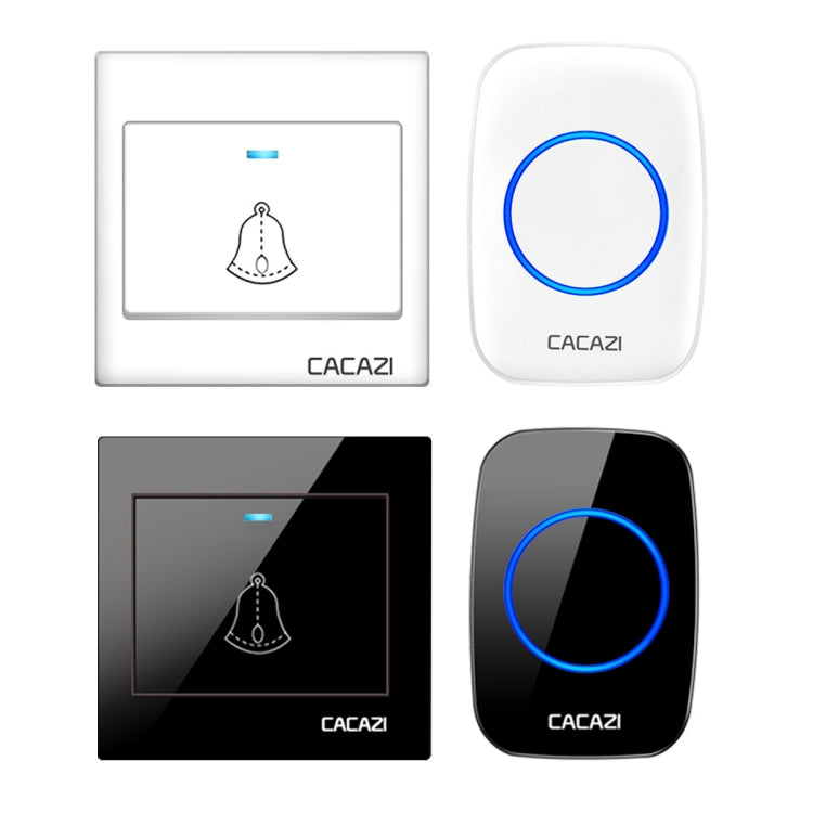 CACAZI H10 1 For 1 Wireless Smart Doorbell without Battery, Plug:UK Plug(White)