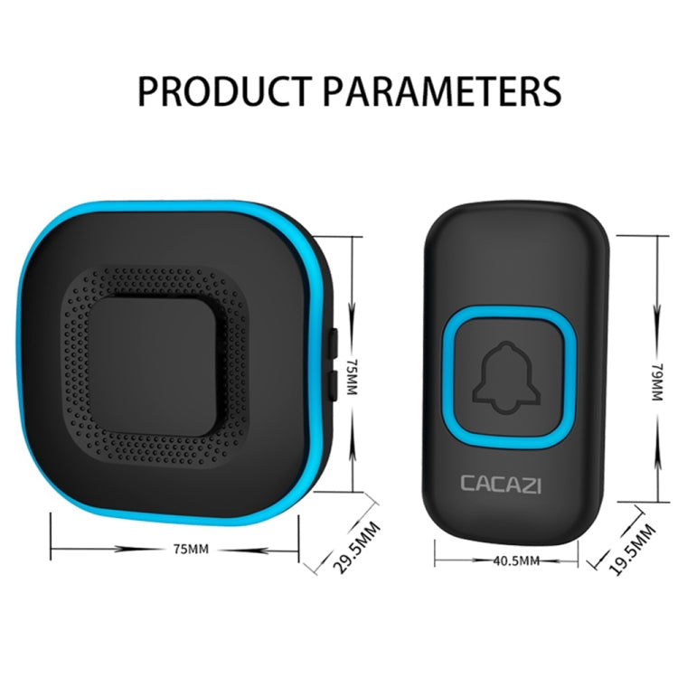 CACAZI V028F Wireless Music Doorbell without Battery, Plug:EU Plug(Black)