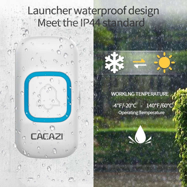 CACAZI V028F Wireless Music Doorbell without Battery, Plug:EU Plug(White)