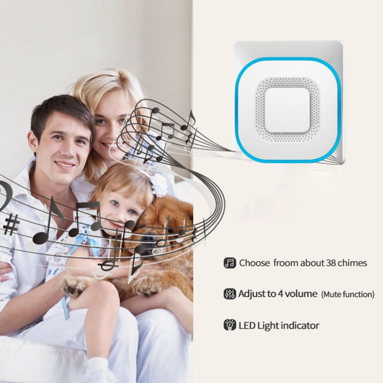 CACAZI V028F Wireless Music Doorbell without Battery, Plug:UK Plug(Black)
