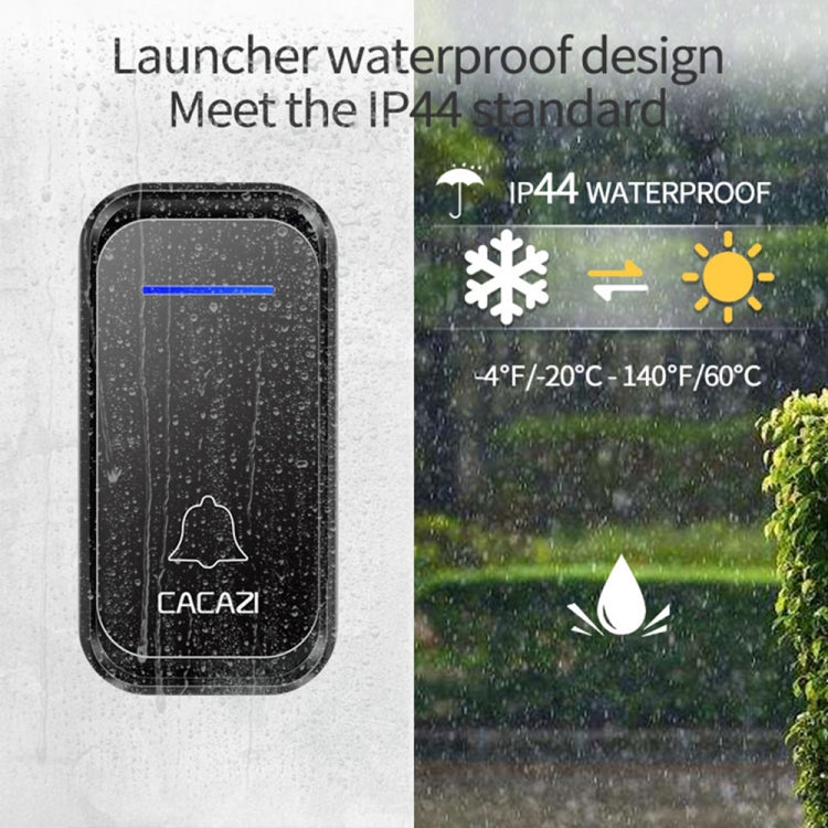 CACAZI Home Smart Digital Wireless Doorbell Remote Electronic Doorbell Elderly Pager, Style: US Plug(Black)