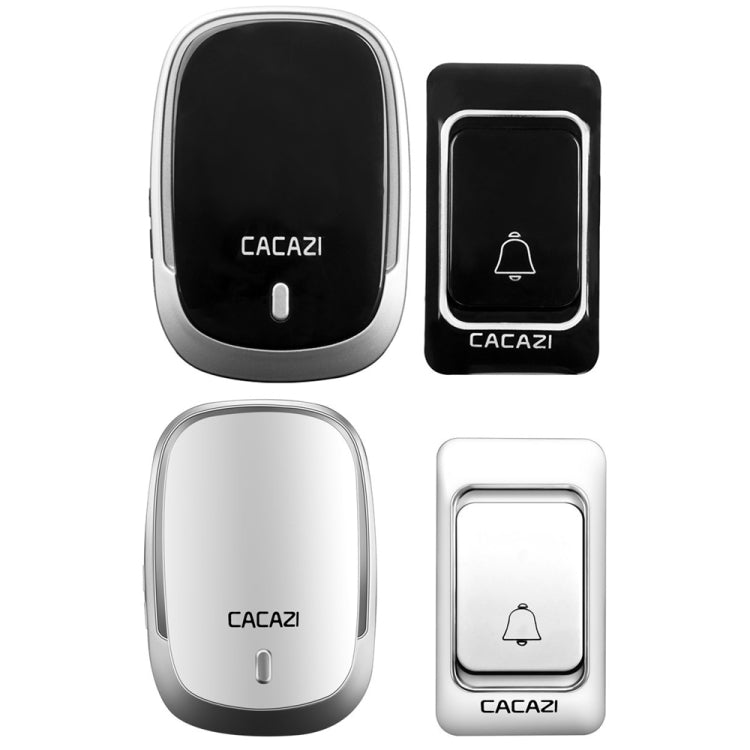 CACAZI Smart Waterproof Music Wireless Doorbell Multifunctional Pager, Style: EU Plug(Silver)