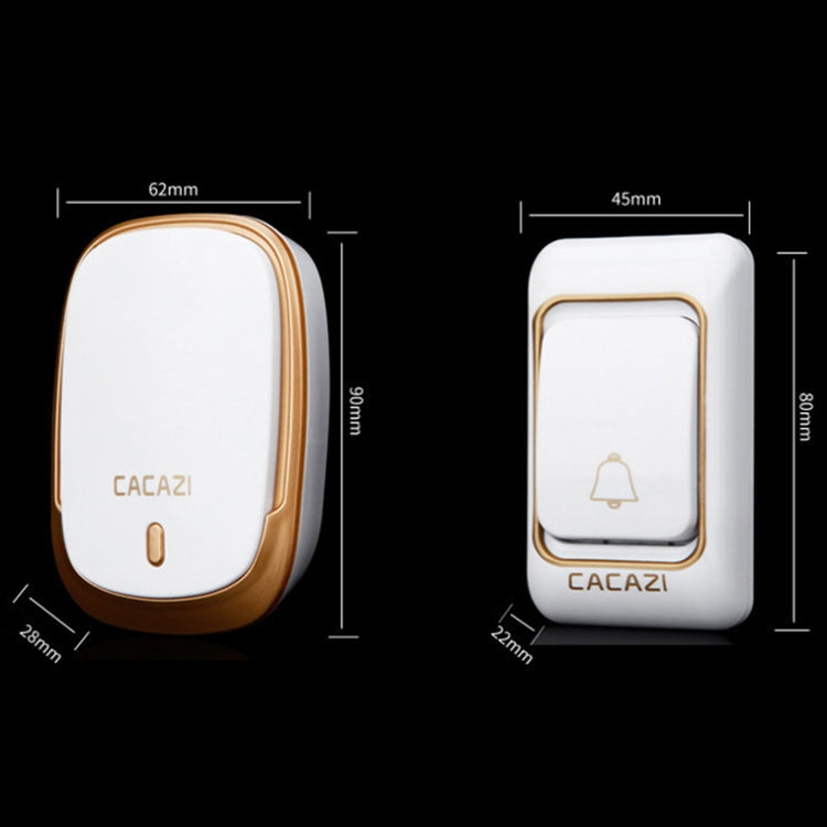 CACAZI Smart Waterproof Music Wireless Doorbell Multifunctional Pager, Style: UK Plug(Black)