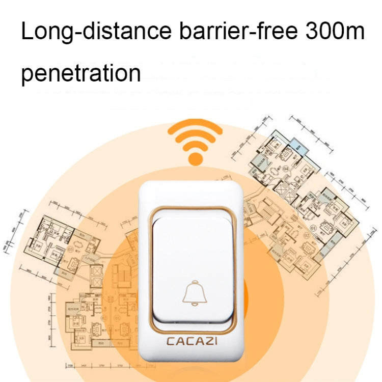 CACAZI Smart Waterproof Music Wireless Doorbell Multifunctional Pager, Style: EU Plug(Silver)