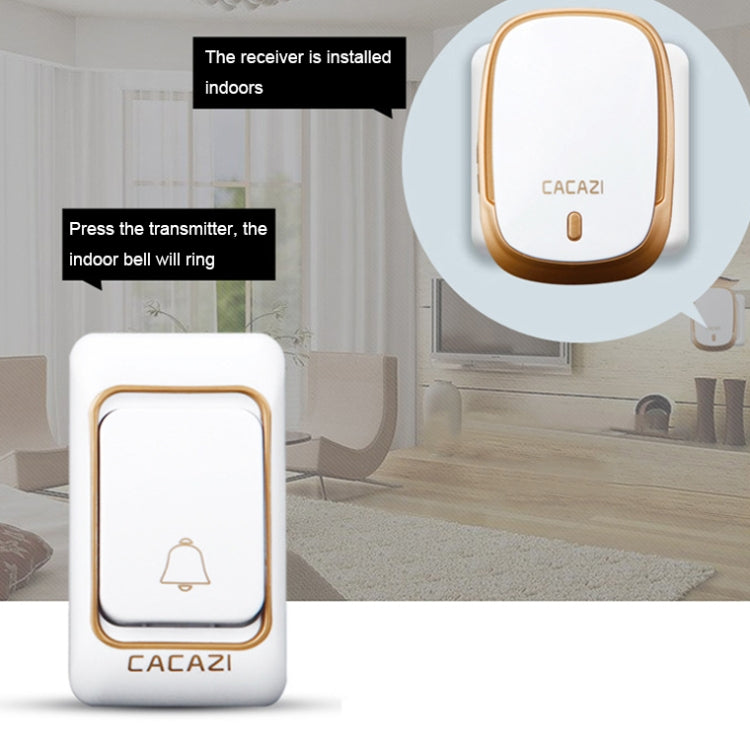 CACAZI Smart Waterproof Music Wireless Doorbell Multifunctional Pager, Style: EU Plug(Black)