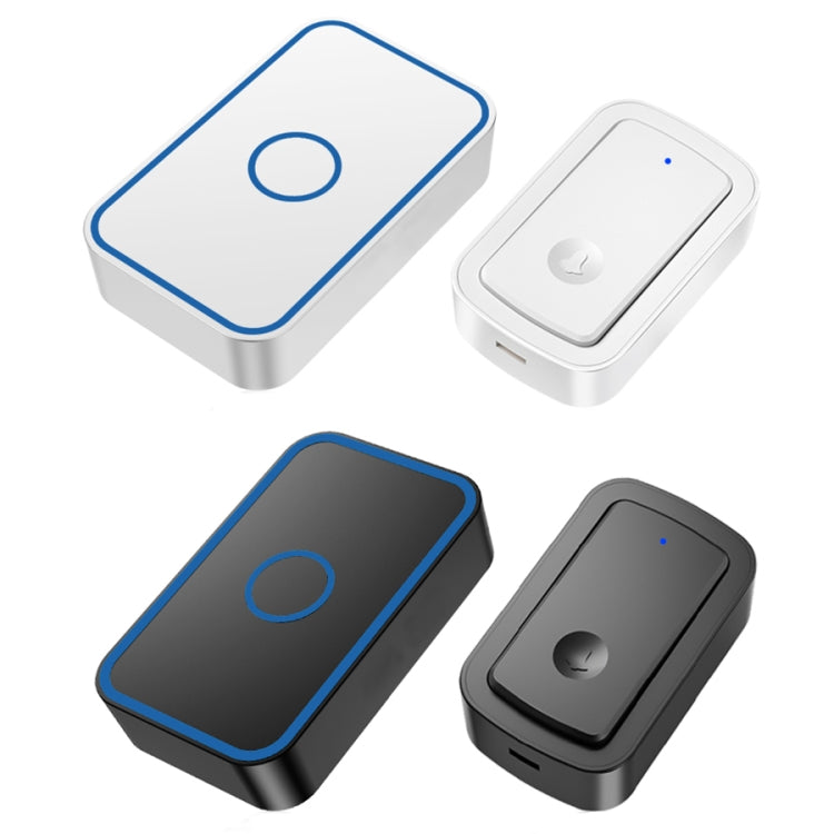 CACAZI A19 1 For 1 Wireless Music Doorbell without Battery, Plug:UK Plug(Black)