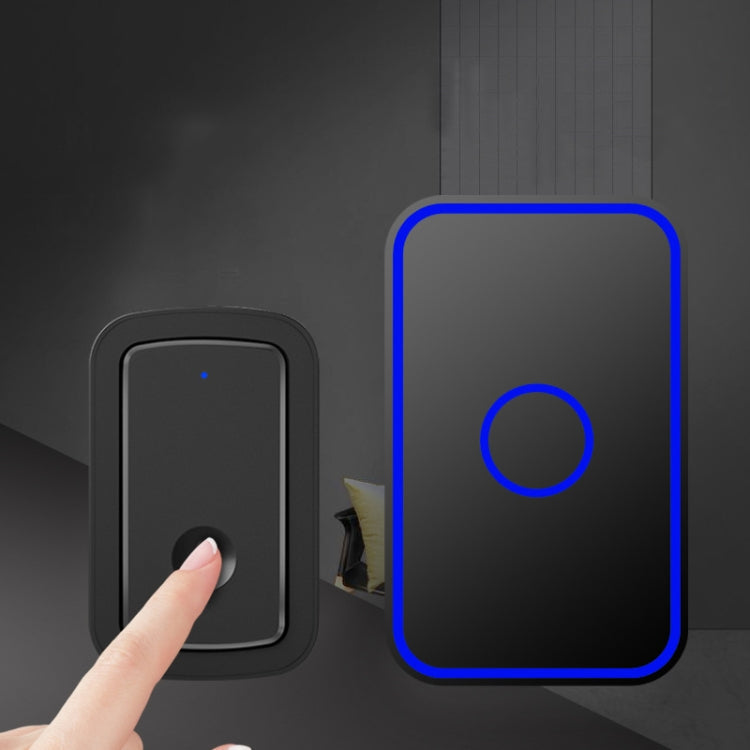 CACAZI  A19 1 For 3 Wireless Music Doorbell without Battery, UK Plug(Black)