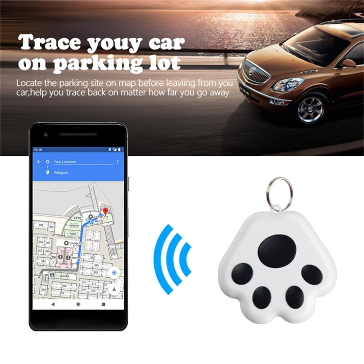2 PCS HYC-09 Dog Paw Bluetooth Anti-Lost Device Pet Tracking Locator Keychain Smart Search Two-Way Alarm(White)