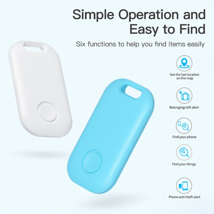 2 PCS S6 Square Bluetooth Anti-Lost Device Key Luggage Tracking Device Two-Way Alarm(White)