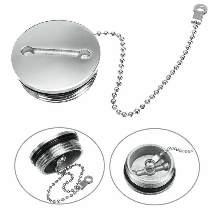 38mm Stainless Steel Boat Deck Fill Filler Replacement Cap + Chain Boat Replacement Accessories, Cap + Chain