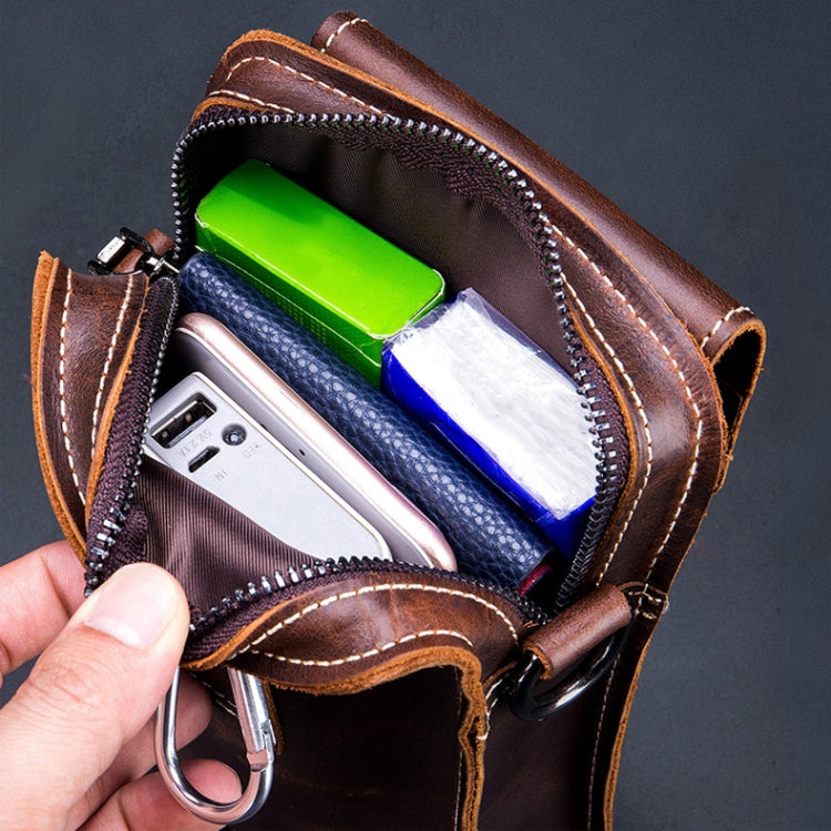 BUFF CAPTAIN 075 Men Belt Mobile Phone Waist Bag First-Layer Cowhide Multi-Function Diagonal Bag