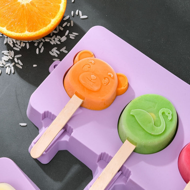 Homemade Children Cute Silicone Cartoon Popsicle Ice Cream Mould, Small Chrysanthemum, Small Sakura, Large Cartoon, Large Geometry, Large Fruit