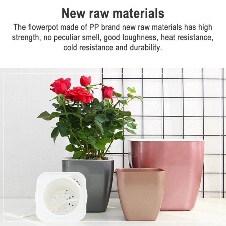 Imitation Metal Colorful Water Storage Plastic Flowerpot, G103 Extra Small, G105 Small Pot, G109 Medium Pot