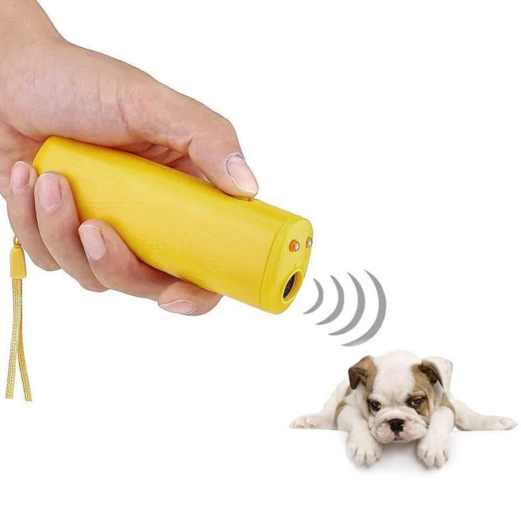 LED Flashlight Ultrasonic Dog Repeller Portable Dog Trainer, Single-headed Black, Single-headed Yellow, Double black