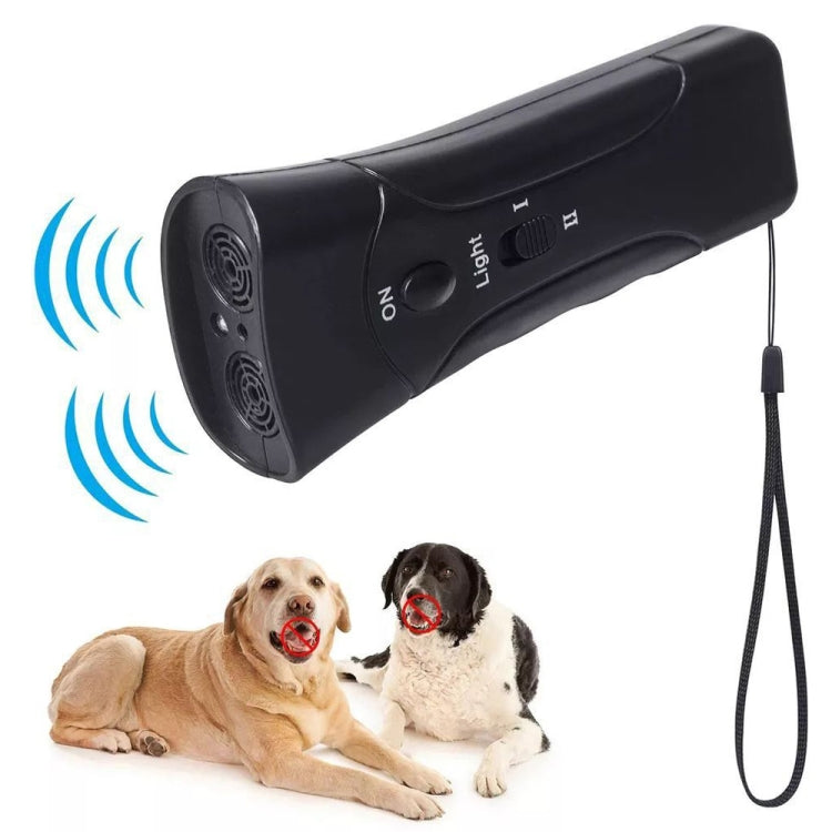 LED Flashlight Ultrasonic Dog Repeller Portable Dog Trainer, Single-headed Black, Single-headed Yellow, Double black