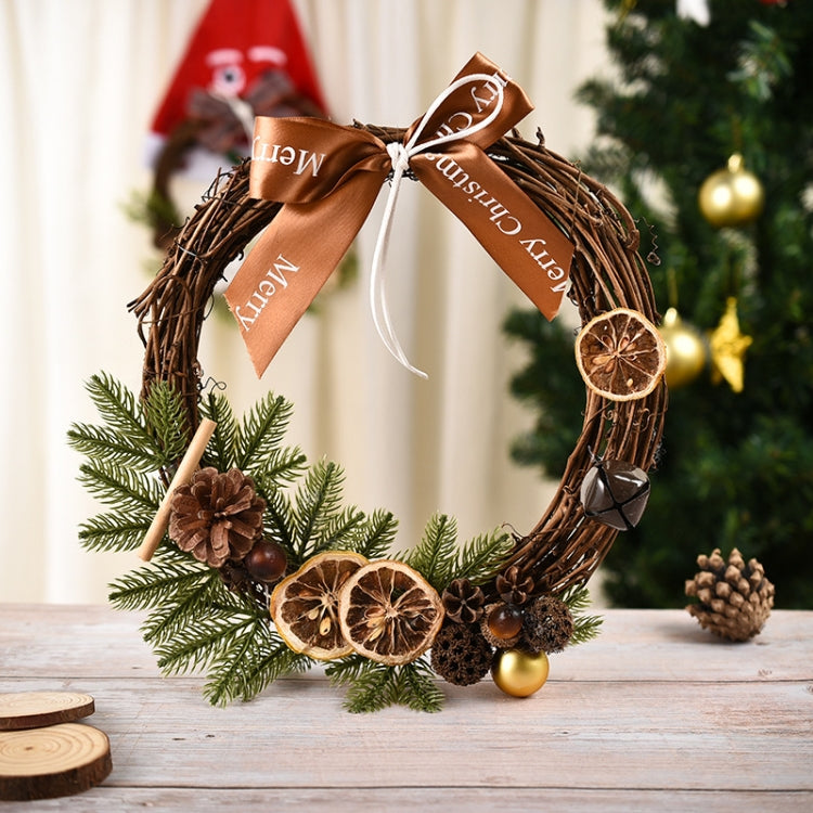 Christmas Decoration Wreath Garland Rattan Door Hanging, Red Flower, Double Clock, Chain, Gold, Double Bell Gift Pack, Poetry and Distant, Big Branch, Old Man, Big Branch, Snowman, Bulls, Swan, Lemon, Cotton