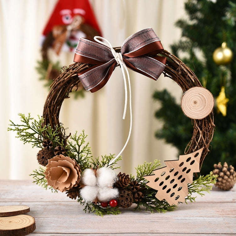 Christmas Decoration Wreath Garland Rattan Door Hanging, Red Flower, Double Clock, Chain, Gold, Double Bell Gift Pack, Poetry and Distant, Big Branch, Old Man, Big Branch, Snowman, Bulls, Swan, Lemon, Cotton