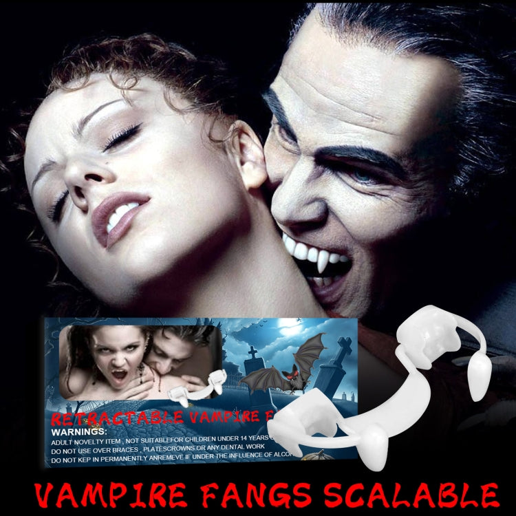 4 PCS Halloween Decoration Vampire Teeth Retractable Zombie Teeth,Packaging:, OPP, Plastic Box