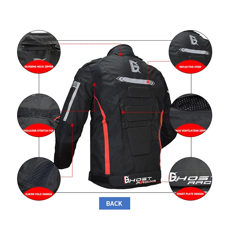 GHOST RACING GR-Y07 Motorcycle Cycling Jacket Four Seasons Locomotive Racing Anti-Fall Cloth, M, L, XL, XXL, XXXL, XXXXL, XXXXXL